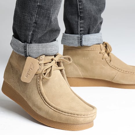 Clarks - Wallabee Evo Dark Sand Suede Shoes - Ryses