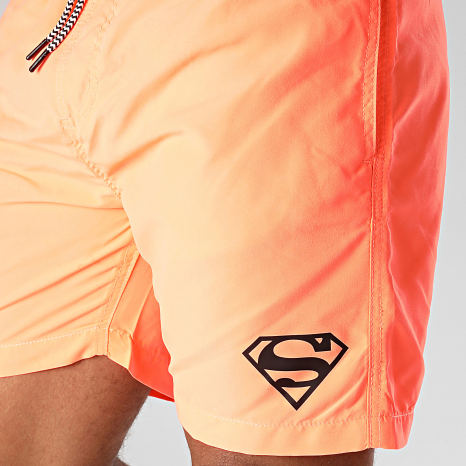 Superman - Traje de baño Superman Logo Naranja Fluo Negro