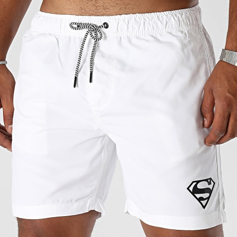 Superman - Superman Logo Swim Shorts White Black
