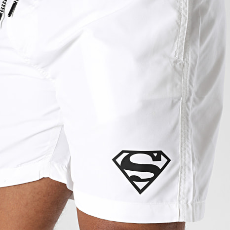 Superman - Superman Logo Swim Shorts White Black