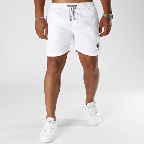 Superman - Superman Logo Swim Shorts White Black