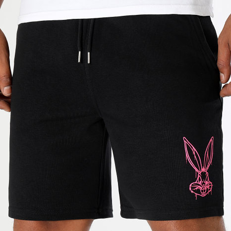 Looney Tunes - Short Jogging Angry Bugs Bunny Noir Rose Fluo