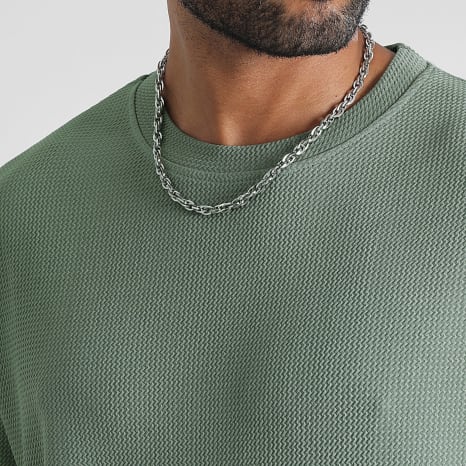 LBO - Camiseta Texturizada Waffle Grande 0417 Verde Kaki Claro