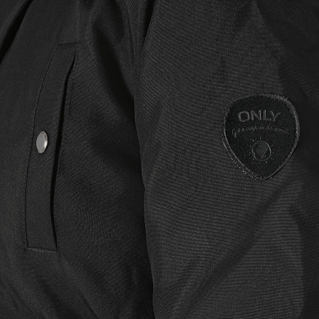 Only - Parka Capucha Piel Mujer Iris Negro