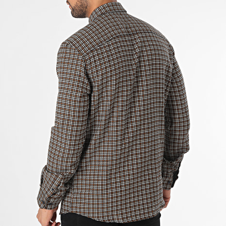 Only And Sons - Chemise Manches Longues A Carreaux Tevin Marron