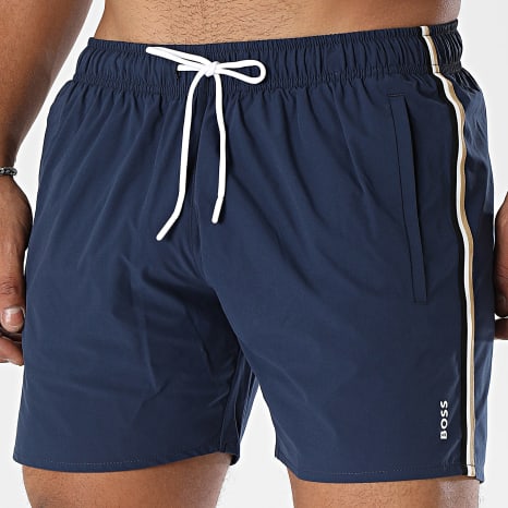 BOSS - Short De Bain A Bandes Iconic 50491594 Bleu Marine