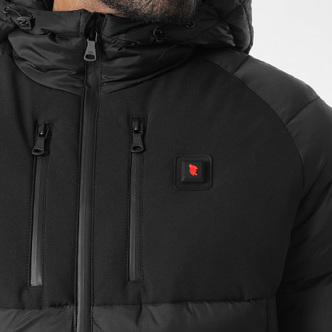 Comme Des Loups - Casaco de penas com capuz aquecedor Andorra Preto