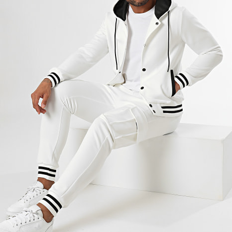 LBO - Ensemble Veste Teddy Capuche Et Pantalon Jogging 0140 Blanc