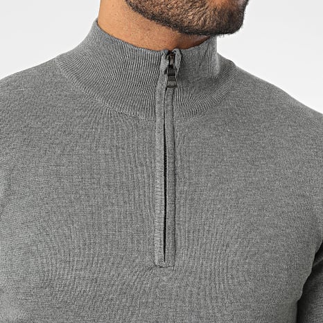 Frilivin - Jersey gris con cremallera