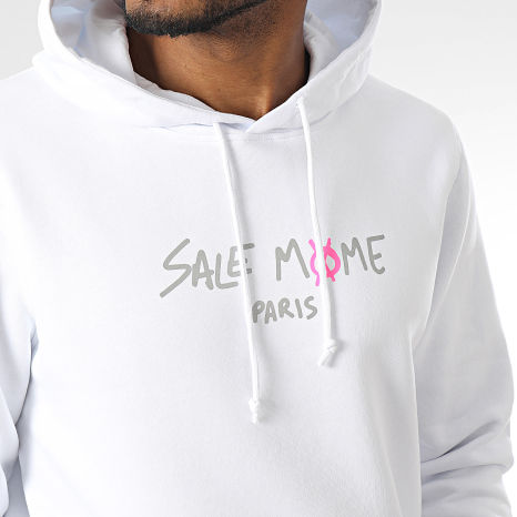 Sale Môme Paris - Sweat Capuche Skeleton Lapin Blanc Rose Réfléchissant
