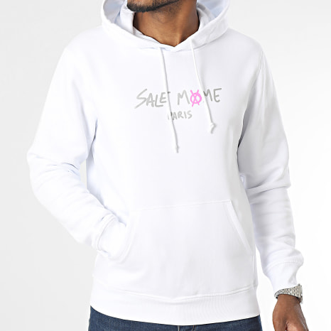 Sale Môme Paris - Sweat Capuche Skeleton Lapin Blanc Rose Réfléchissant