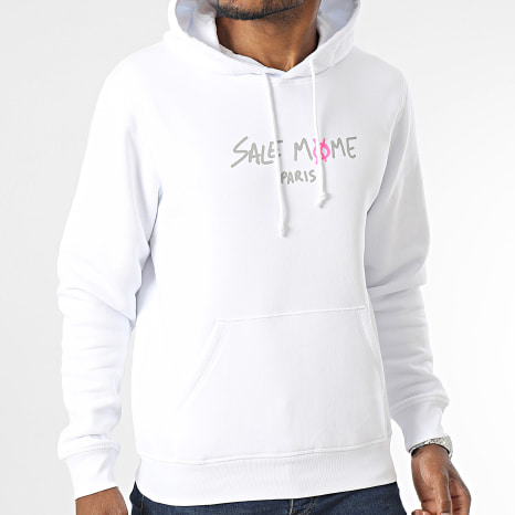 Sale Môme Paris - Sweat Capuche Skeleton Lapin Blanc Rose Réfléchissant