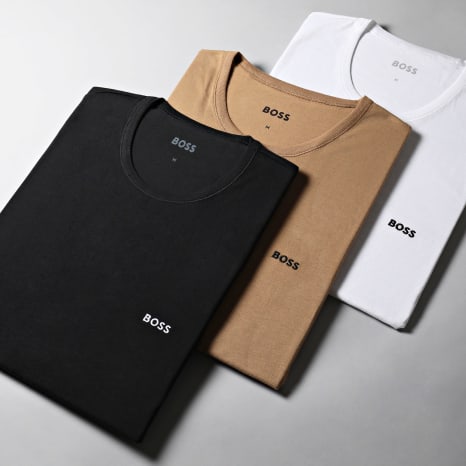 BOSS - Pack of 3 Classic T-Shirts 50475284 White Black Camel