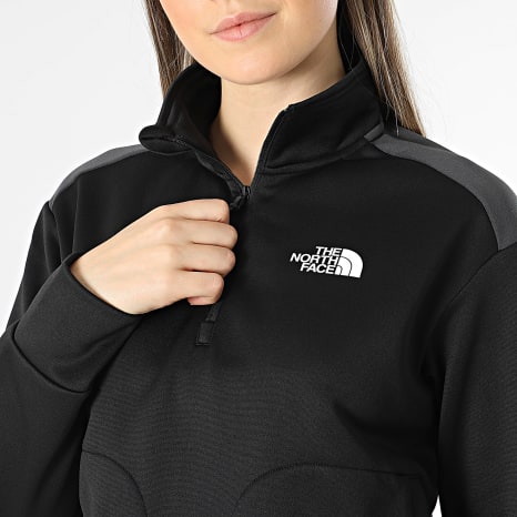 The North Face - Sweat Col Zippé Femme Reaxion Noir