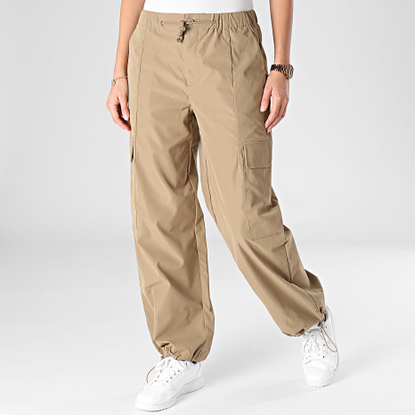 Only - Pantalon Parachute Cargo Femme Celia Beige