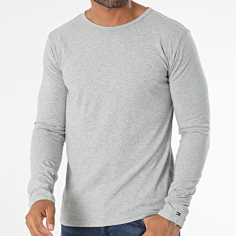Tommy Hilfiger - Lot De 3 Tee Shirts Manches Longues 3022 Noir Blanc Gris Chiné