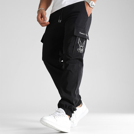 Looney Tunes - Pantalon Cargo Angry Bugs Bunny Noir