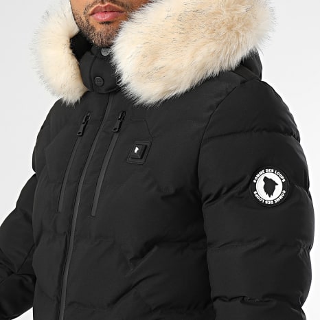 Comme Des Loups - Doudoune Chauffante Capuche Fourrure Val D'Isere Premium Black White