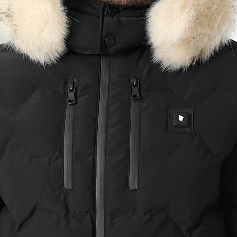 Comme Des Loups - Doudoune Chauffante Capuche Fourrure Val D'Isere Premium Black White