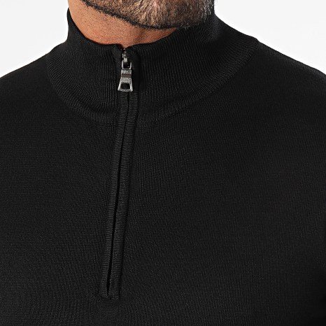 Frilivin - Set Of 2 Black White Zip Neck Sweaters