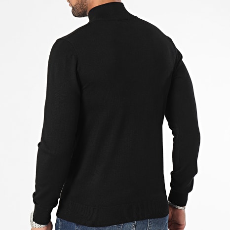 Frilivin - Set Of 2 Black White Zip Neck Sweaters