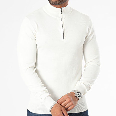 Frilivin - Set Of 2 Black White Zip Neck Sweaters