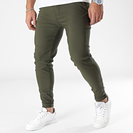 Frilivin - Juego De 2 Pantalones Chinos Caqui Verde Camel