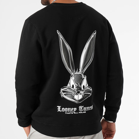 Looney Tunes - Sudadera Angry Bugs Bunny Chrome Crewneck Negro