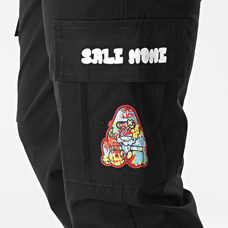 Sale Môme Paris - Pantalón Cargo Gorila Graffiti Negro