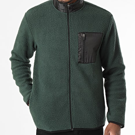 Only And Sons - Veste Polaire Zippée Just Vert Foncé