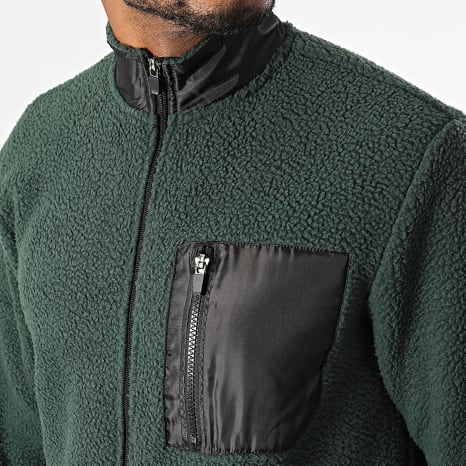 Only And Sons - Veste Polaire Zippée Just Vert Foncé