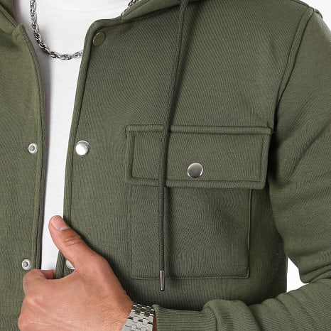 LBO - Chaqueta Lisa con Capucha 3155 Verde Caqui