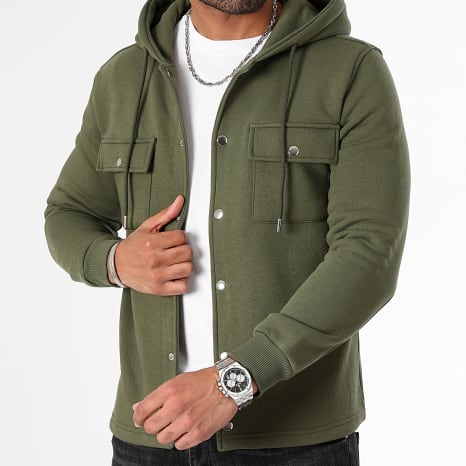 LBO - Chaqueta Lisa con Capucha 3155 Verde Caqui