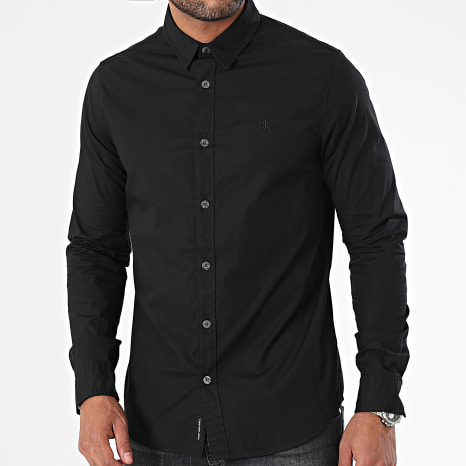 Calvin Klein - Chemise Manches Longues Slim 4614 Noir ...