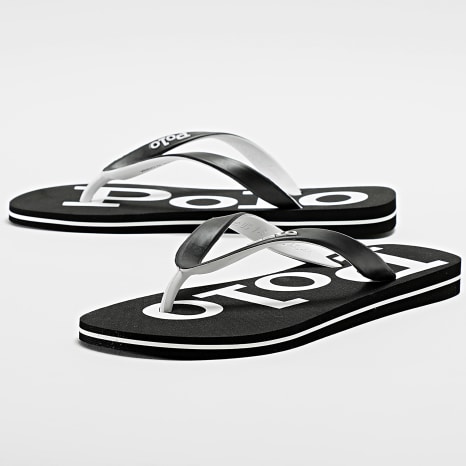 Polo Ralph Lauren - Chanclas Bolt Blanco Negro