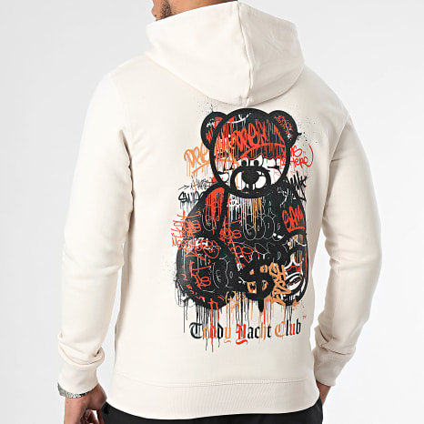Teddy Yacht Club - Sweat Capuche Art Series Dripping Orange Beige