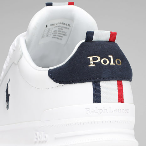 Polo Ralph Lauren - Sneaker Heritage Court II Bianco Blu Navy Rosso