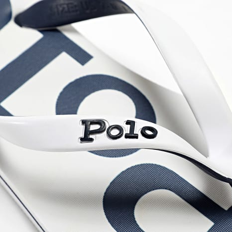 Polo Ralph Lauren - Bolt White Navy Teenslippers