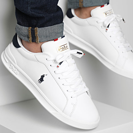 Polo Ralph Lauren - Zapatillas Heritage Court II Blanco Azul Marino Rojo