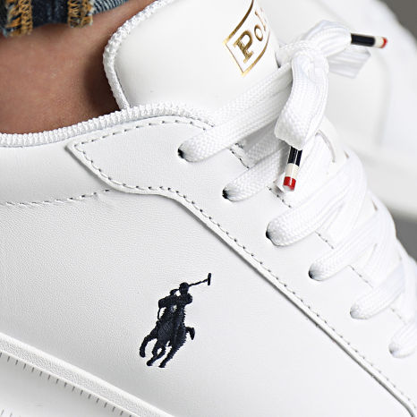 Polo Ralph Lauren - Zapatillas Heritage Court II Blanco Azul Marino Rojo