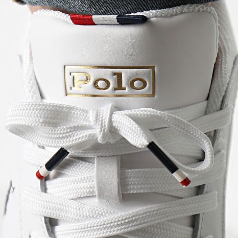Polo Ralph Lauren - Zapatillas Heritage Court II Blanco Azul Marino Rojo