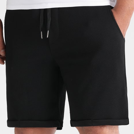 LBO - Short Avec Revers Texturé Waffle 0769 Noir