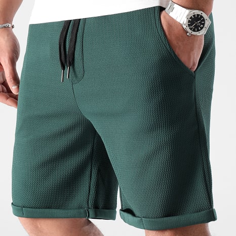 LBO - Pantalón Corto Con Textura Reverse Waffle 0771 Bottle Green