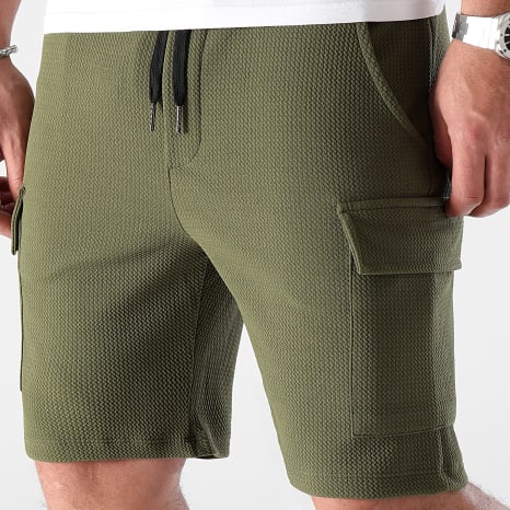 LBO - Short Cargo Texturé Waffle 0781 Vert Kaki