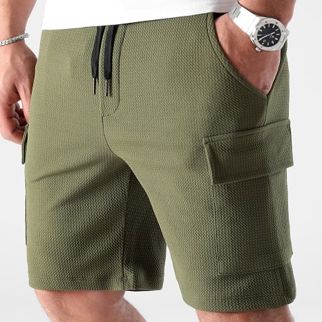 LBO - Short Cargo Texturé Waffle 0781 Vert Kaki