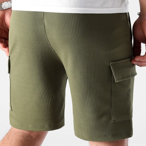 LBO - Short Cargo Texturé Waffle 0781 Vert Kaki