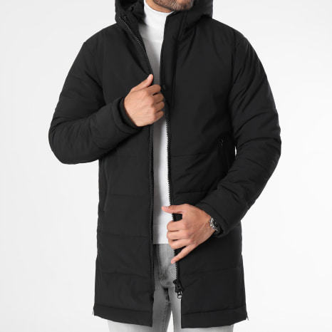 Mackten - Chaqueta larga con capucha Negra
