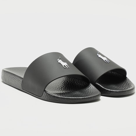 Polo Ralph Lauren - Polo Slide Sandals Black White - Ryses
