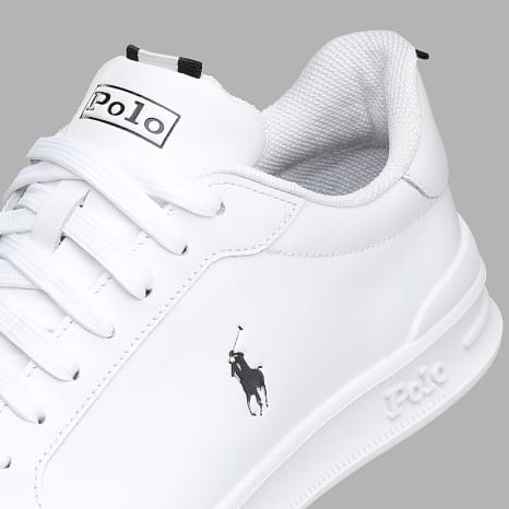 Polo Ralph Lauren - Baskets Heritage Court II Blanc Noir Blanc