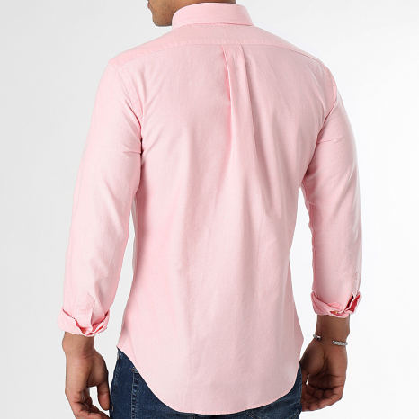 Polo Ralph Lauren - Camisa Oxford ajustada de manga larga rosa
